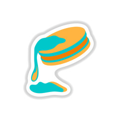 Vector illustration in paper sticker style chocolate cookies