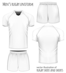 Rugby uniform: jersey and shorts. Vector illustration.