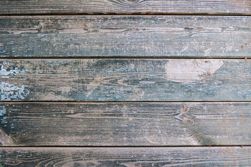 Background from old boards with blue paint