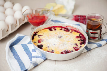 Traditional pie with berry stuffing