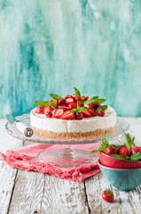 No Bake Strawberry Cheesecake