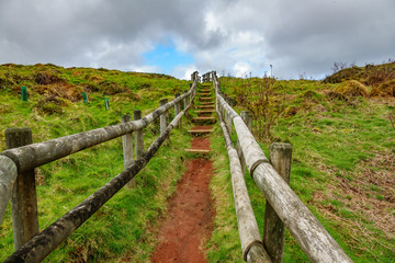Fototapeta na wymiar Furnas de Enxofre track, Terceira, Azores, Portugal