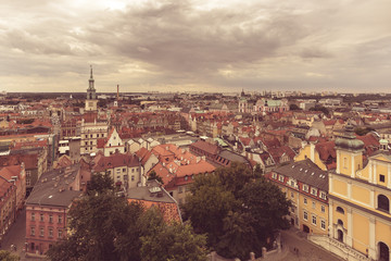 Fototapeta premium Poznan Cityscape East View Polish Skyline Split Toning Landscape Photography