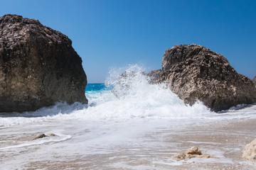 Stormy ocean striking the rocks