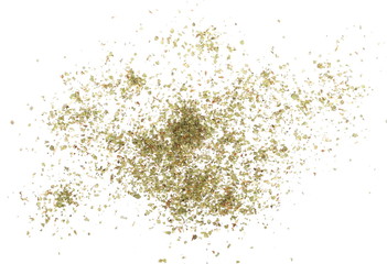 Dry marjoram isolated on white background, top view