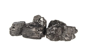  coal on an isolated white background