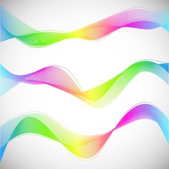 Abstract colorful wave background set. vector illustration. Rainbow clip art