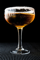 Sidecar Cocktail with a sugar rim.