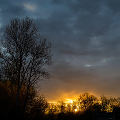 Storm clouds and sunset