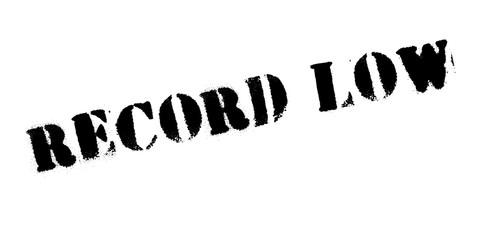 Record Low rubber stamp. Grunge design with dust scratches. Effects can be easily removed for a clean, crisp look. Color is easily changed.