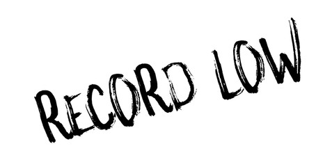 Record Low rubber stamp. Grunge design with dust scratches. Effects can be easily removed for a clean, crisp look. Color is easily changed.