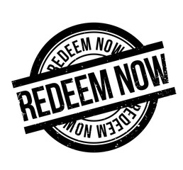 Redeem Now rubber stamp. Grunge design with dust scratches. Effects can be easily removed for a clean, crisp look. Color is easily changed.