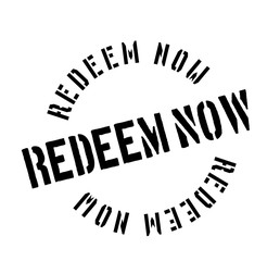 Redeem Now rubber stamp. Grunge design with dust scratches. Effects can be easily removed for a clean, crisp look. Color is easily changed.