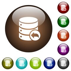 Database transaction rollback color glass buttons