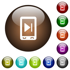 Mobile media next color glass buttons