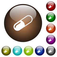 Pill color glass buttons