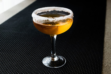Sidecar Cocktail with a sugar rim.