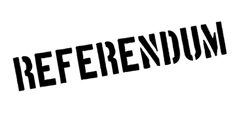 Referendum rubber stamp. Grunge design with dust scratches. Effects can be easily removed for a clean, crisp look. Color is easily changed.