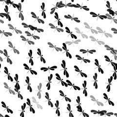 Obraz na płótnie Canvas Seamless vector dragonfly or damselfly pattern background