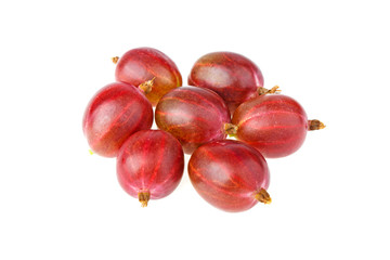 Pink gooseberry on white background
