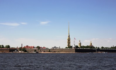 Fototapeta premium View of the Peter and Paul fortress and the Neva river. Saint Petersburg