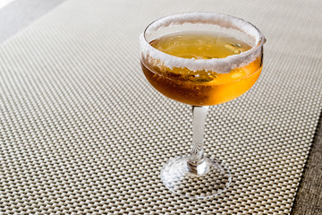 Sidecar Cocktail with a sugar rim.