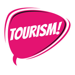 tourism retro speech balloon
