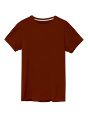 Brown men`s t-shirt isolated  with empty space for copy