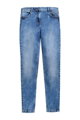 Blue denim isolated on white