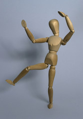 wood doll body dance movement happiness emotion play music