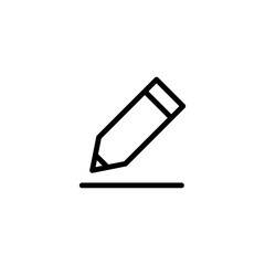 thin line pencil icon on white background