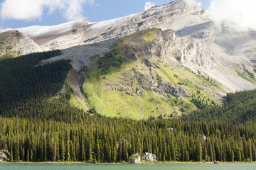 Mountains Maligne Lake  Banff  National Park West Canada