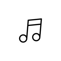 thin line music note icon on white background