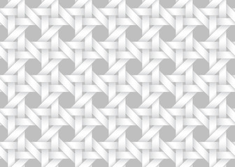 Vector seamless pattern of woven bands. White texture.