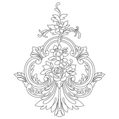 Vintage baroque ornament, corner. Retro pattern antique style acanthus. Decorative design element filigree calligraphy vector. - stock vector