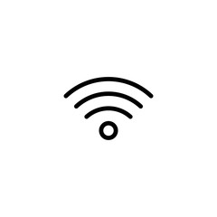 thin line wi-fi, wireless icon on white background