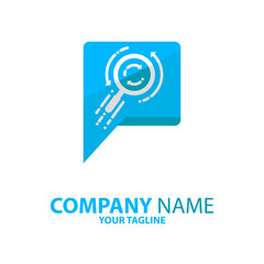 Search Chat Loading Blue Logo concept