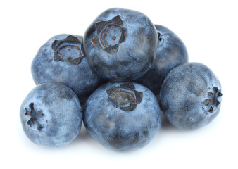 blueberries isolated on white background. macro