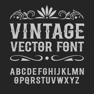 Vintage label font. Alcohol label style.