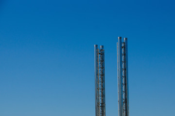 Chimneys on the blue sky background