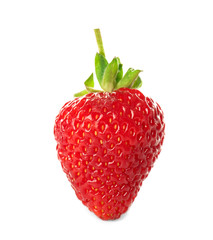 Ripe strawberry on white background, close up