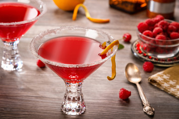 Cosmopolitan cocktails in a bar