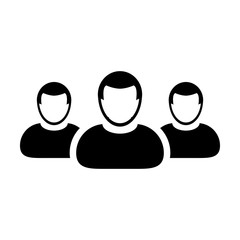 Group Icon Vector People for Business Team Management Male Person Avatar Symbol in Glyph Pictogram illustration