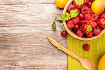 Bowl of healthy ripe fruit