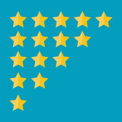 Fototapeta premium Customer review concept. Vector. Rating golden stars. Feedback, reputation and quality concept.