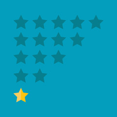 Customer review concept. Vector. Rating golden stars. Feedback, reputation and quality concept.