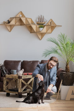 Businessman at his home office