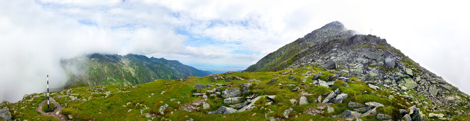 Panoramic view of Fagaras Mountain on summer