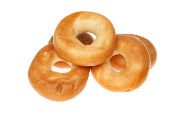 Bagels against white