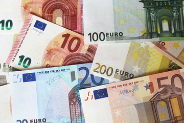 Euro notes forming background